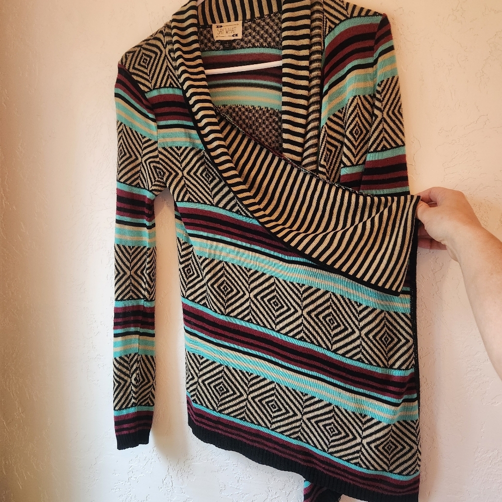 Aztec Retro Waterfall Cardigan - Picture 3 of 5